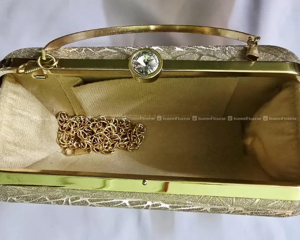 Golden Party Bag with Metal chain 2