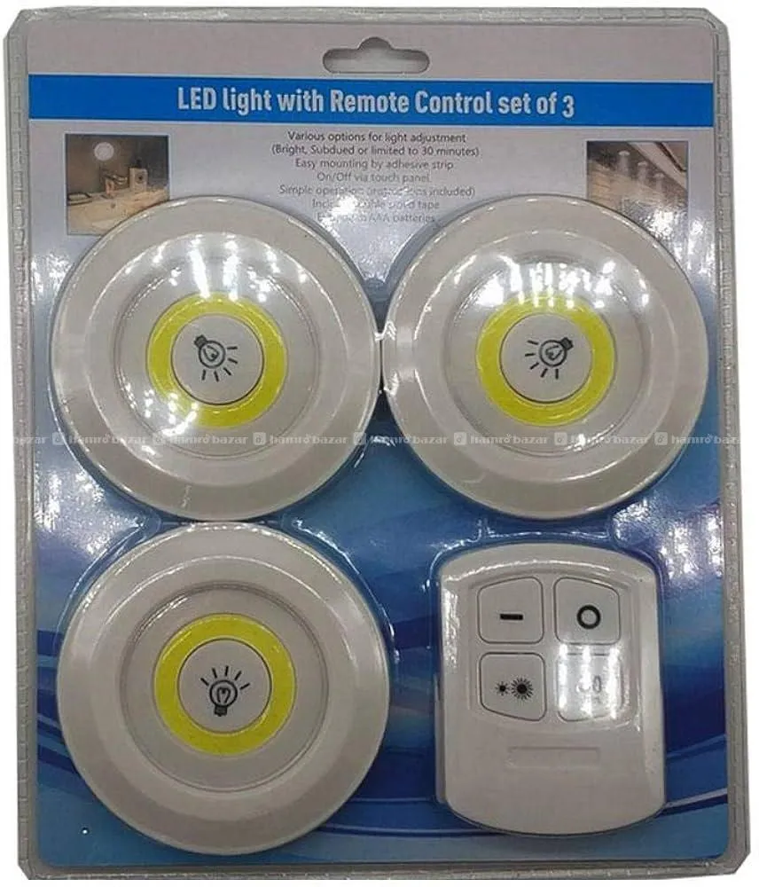 led light with remote control set of 3 2