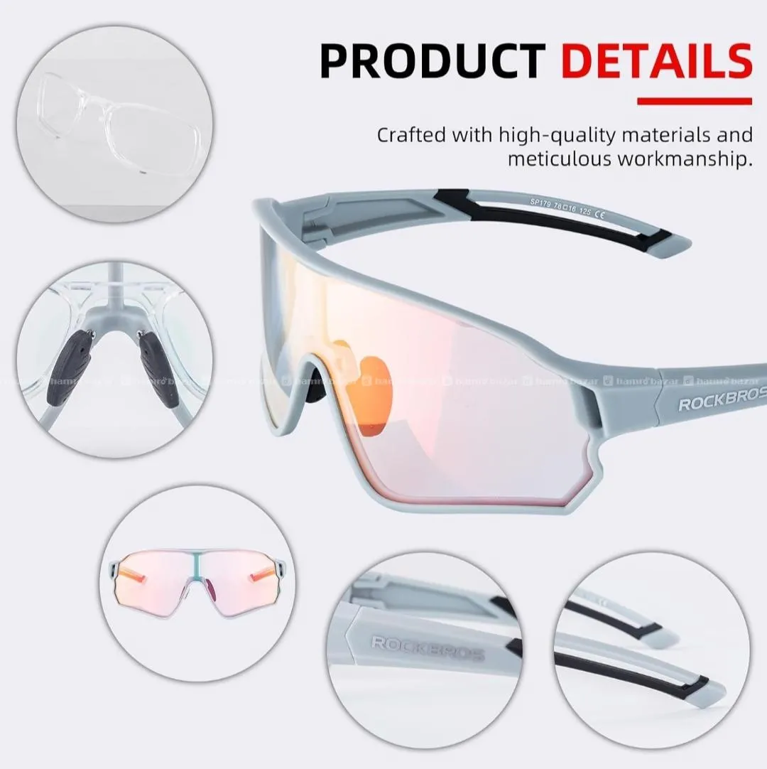 Rockbros photochromic sports sunglasses 4