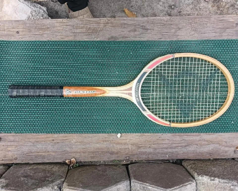 Antique Dunlop Long Tennis Racket 4