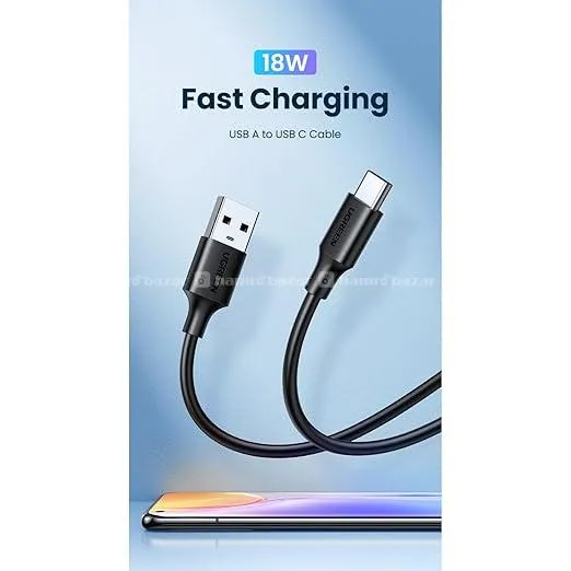 1 Mtr Ugreen 60136 USB 2.0 Male to USB-C 3.1 Male 6