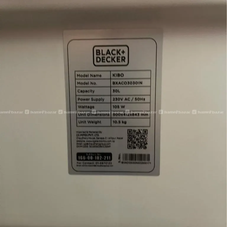 Used Air Cooler Black + Decker 30L 4