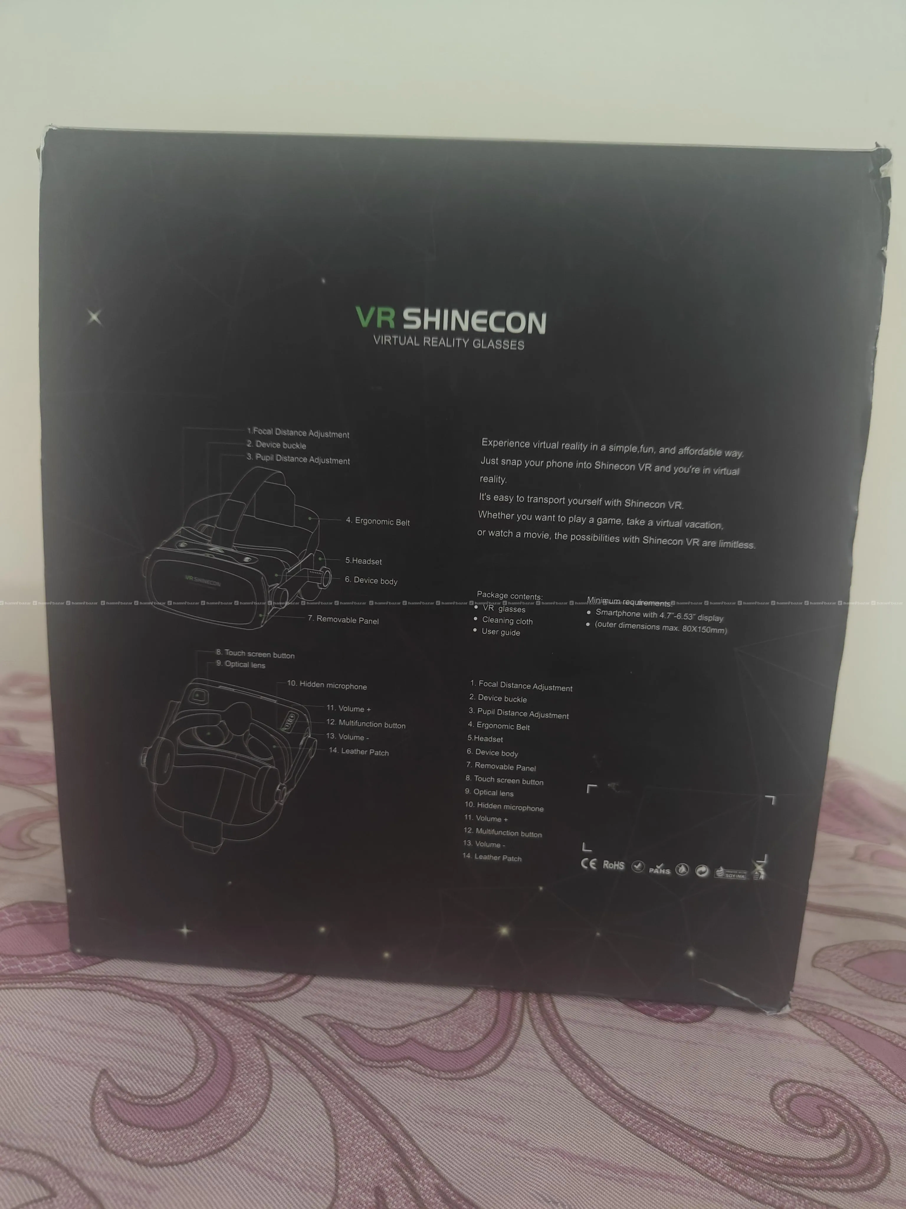 Shinecon VR 9.0 with in built mic & headphones. 3