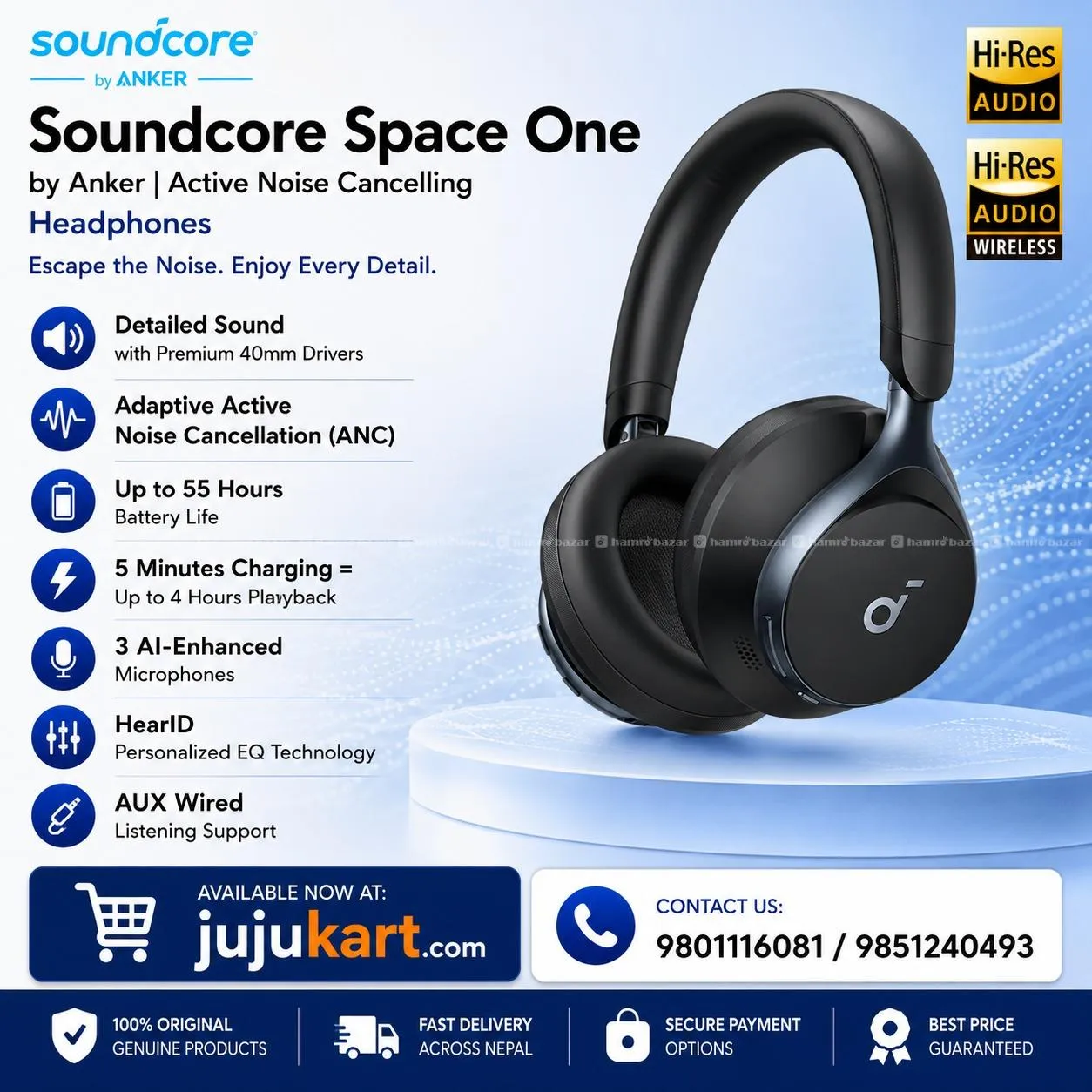 Soundcore Space One by Anker | Wireless Headphones 1