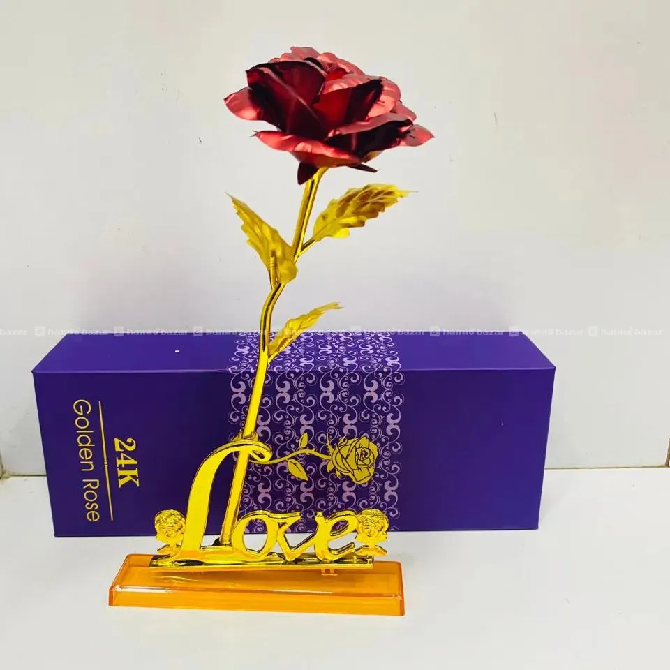 Valentine Rose Golden With stand 2