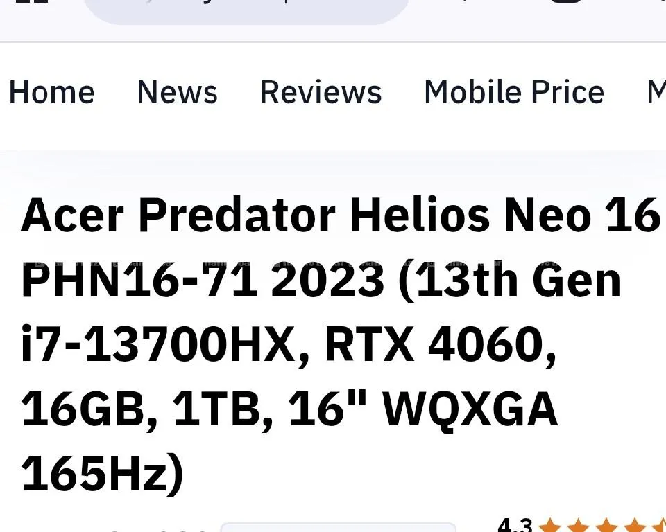 ACER PREDATOR HELIOS NEO 16 3