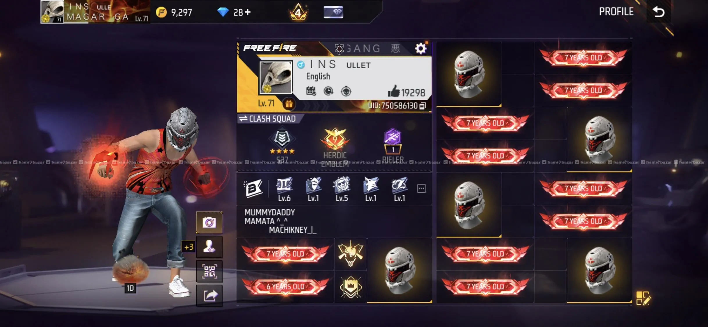 FREE FIRE ID ON SELL ( 7years old ) 2