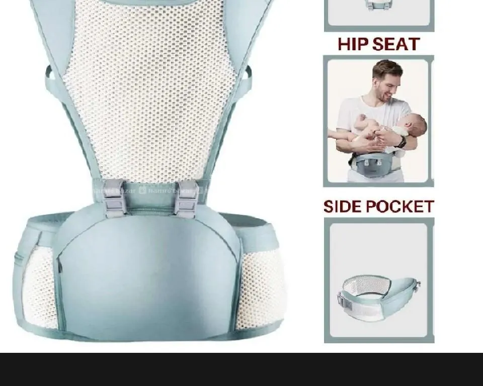 Baby carrier : adjustable bay with hip seat for 0 to 3 years with side pocke face in and face out 4