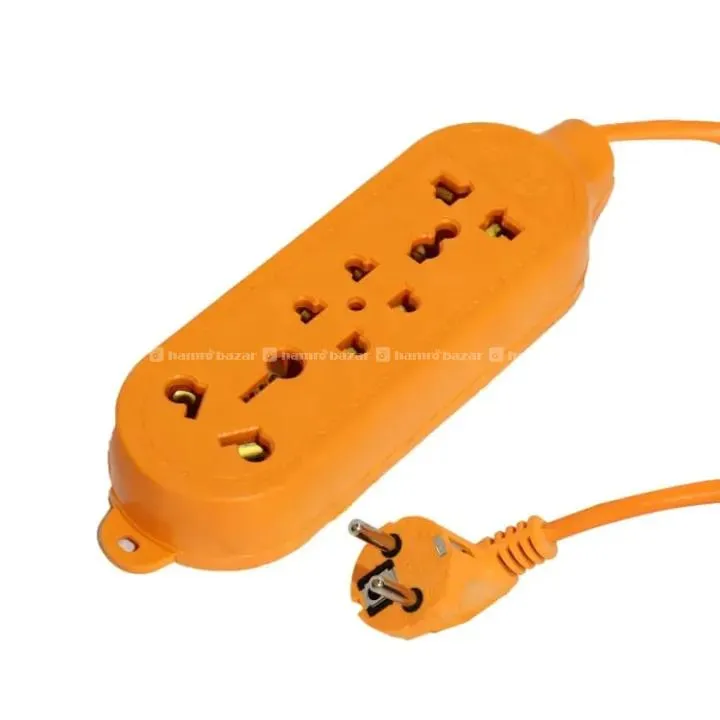 5M Yellow 4 Socket Extension Cord Multiplug 3