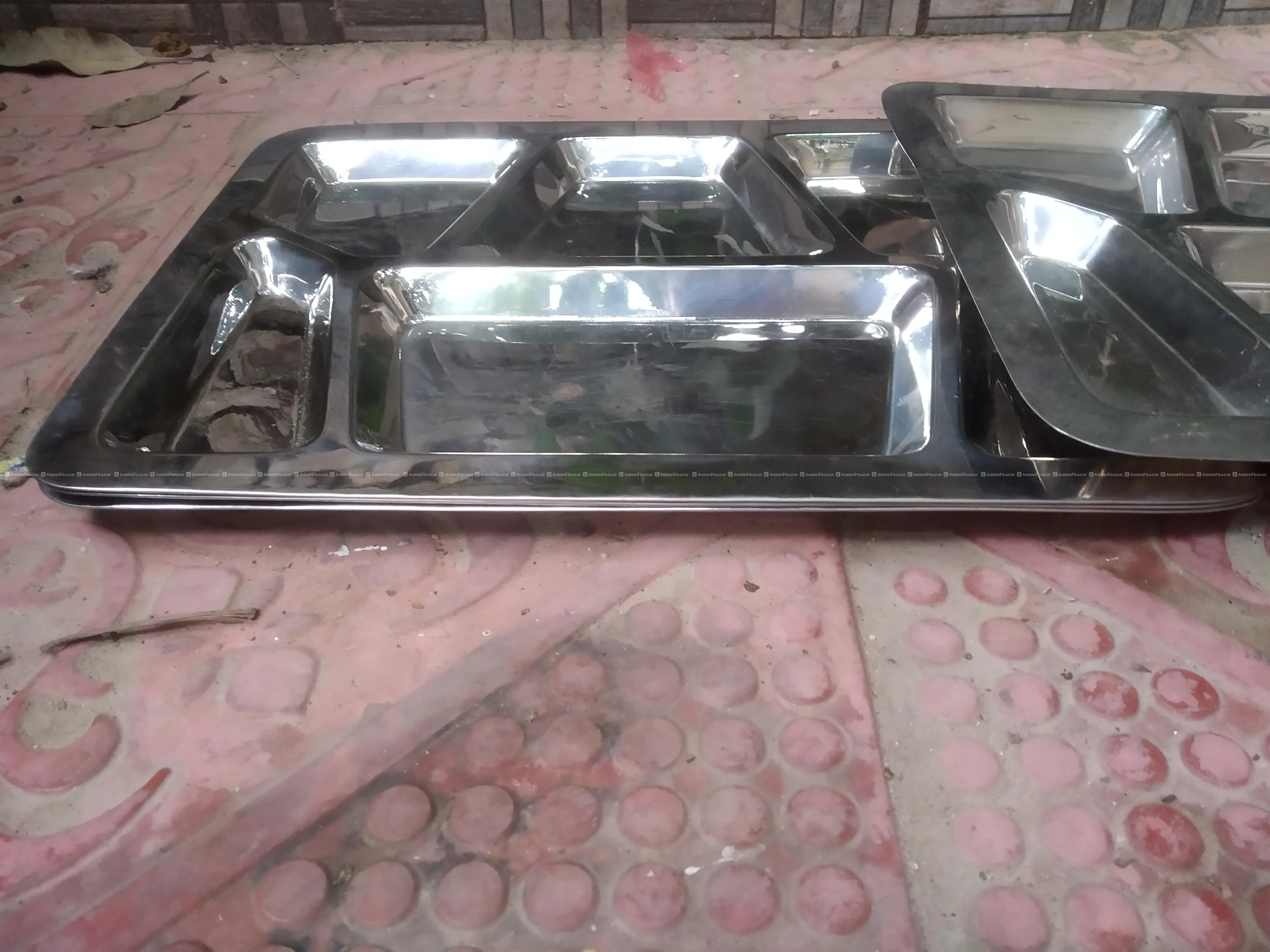 Stainless Steel Plate (Khande Thal) - 4 Pc. 2