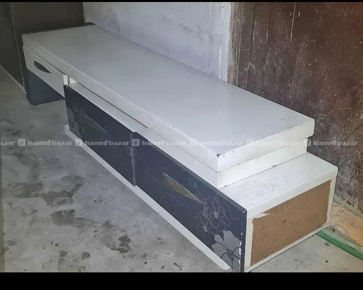 bow-fronted wooden TV stand or media  traditional 4