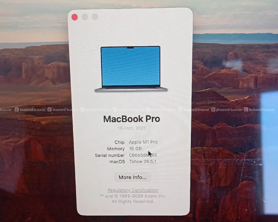 MacBook M1 pro 2021 16 inch 16/512 3