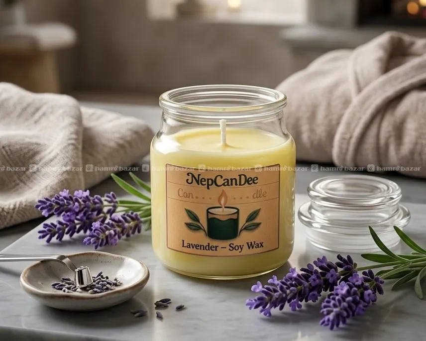 NepCanDee Soy Wax Candle (70g) – Lavender Scent 3