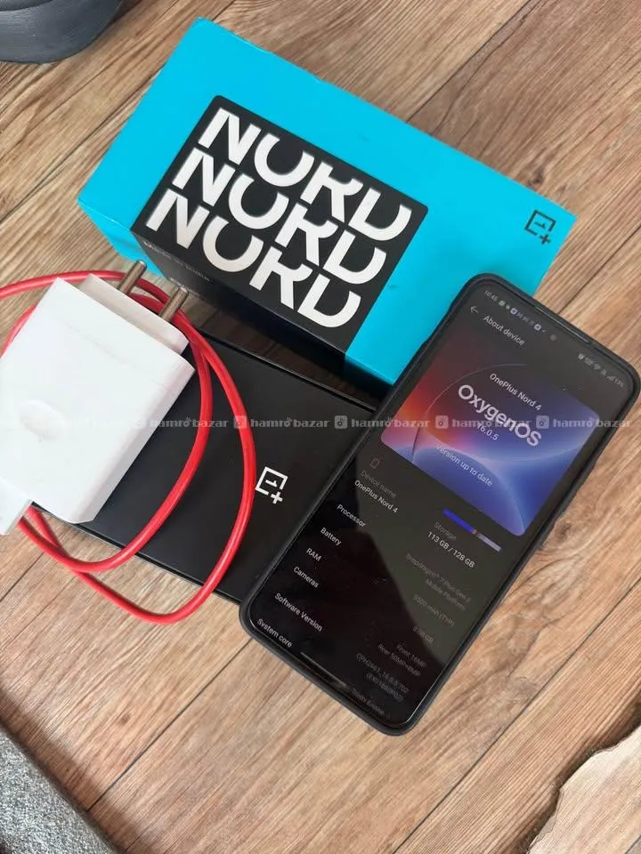 Oneplus nord 4, with box bill original charger 2
