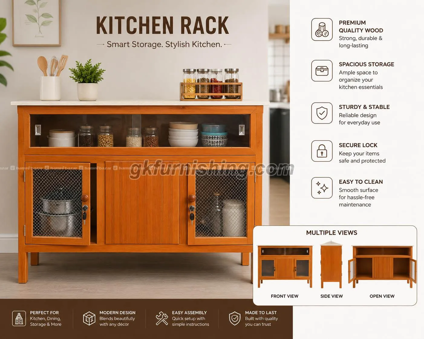 Wooden Kitchen Rack 2
