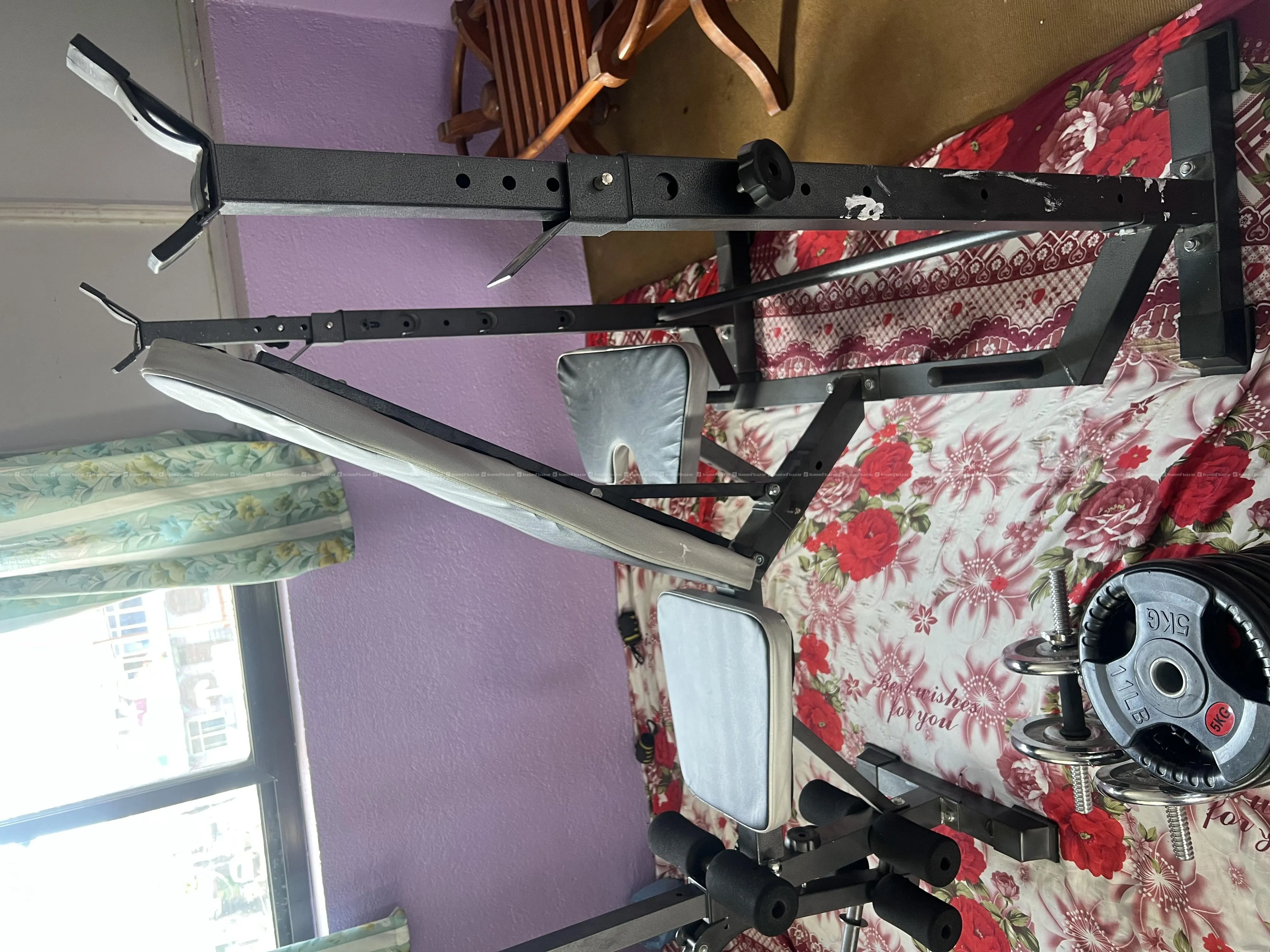 Multifunction Bench Home Gym, dubmbells and weight 2