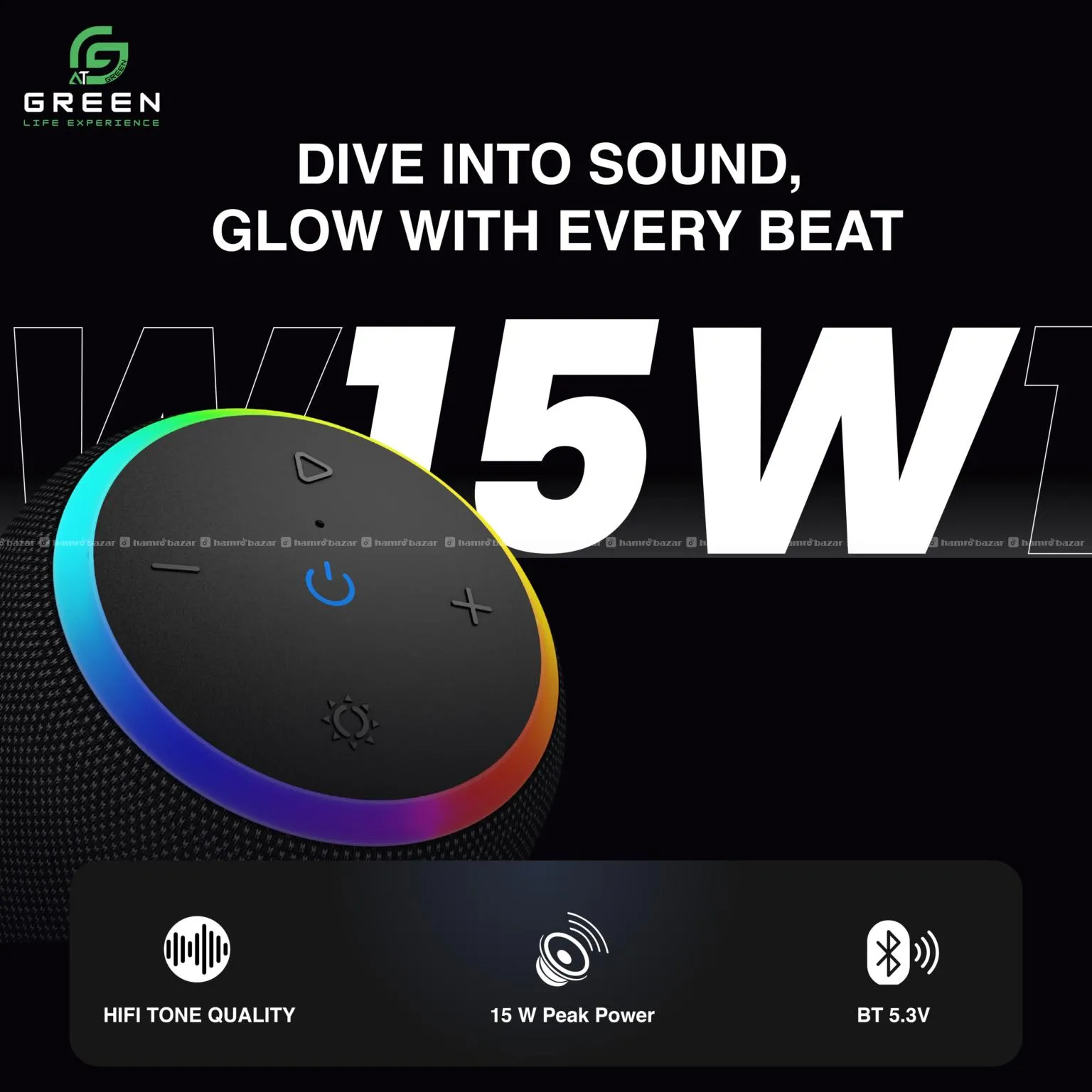 Green melody 15 pro wireless speaker 5