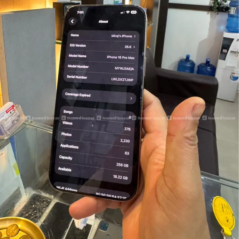 π₯ iPhone 16 Pro Max 256GB whith box
β
90%Battery 3