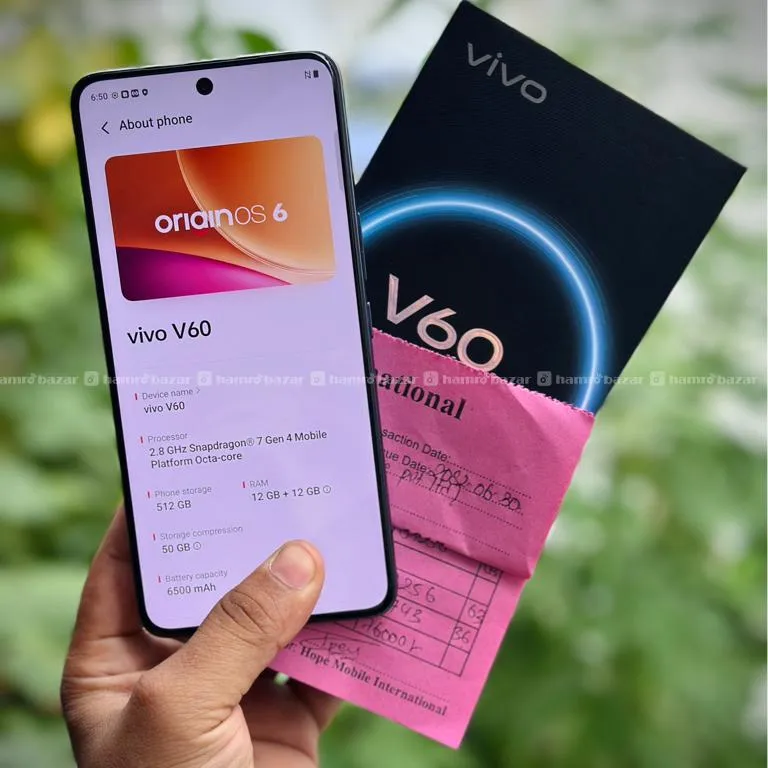 Vivo V60 512GB with box, vat bill, warranty 3