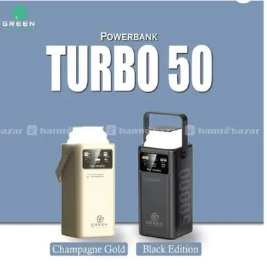 Green Turbo-50 | 50000mAh Fast Powerbank | 22.5W | 3