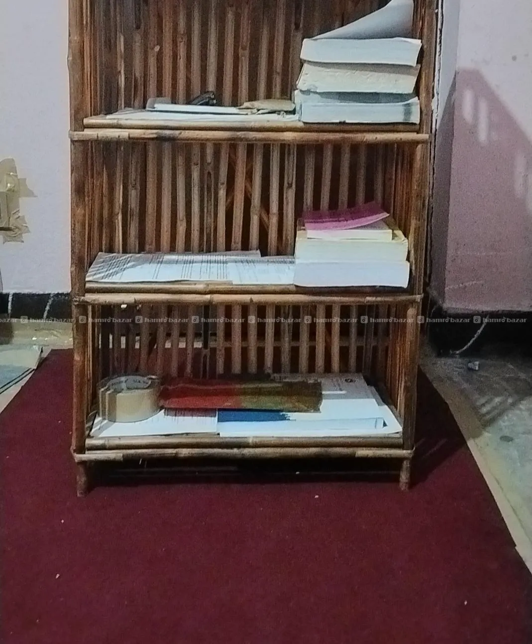 Book rack/ looks new/ bamboo/ 4 layer 4