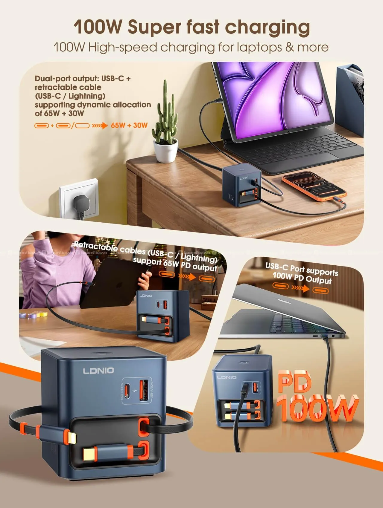 LDNIO Q16 100W GaN Pro Desktop Charger 7