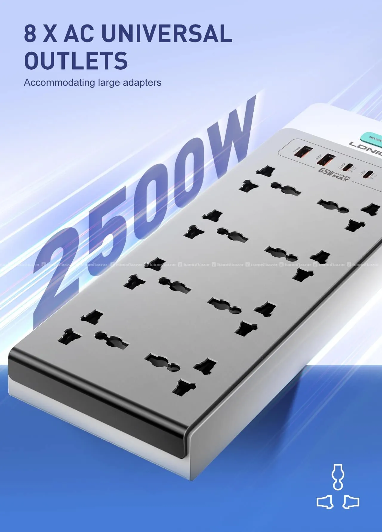 LDNIO SC4 65W GaN Multi Function Power Strip 3