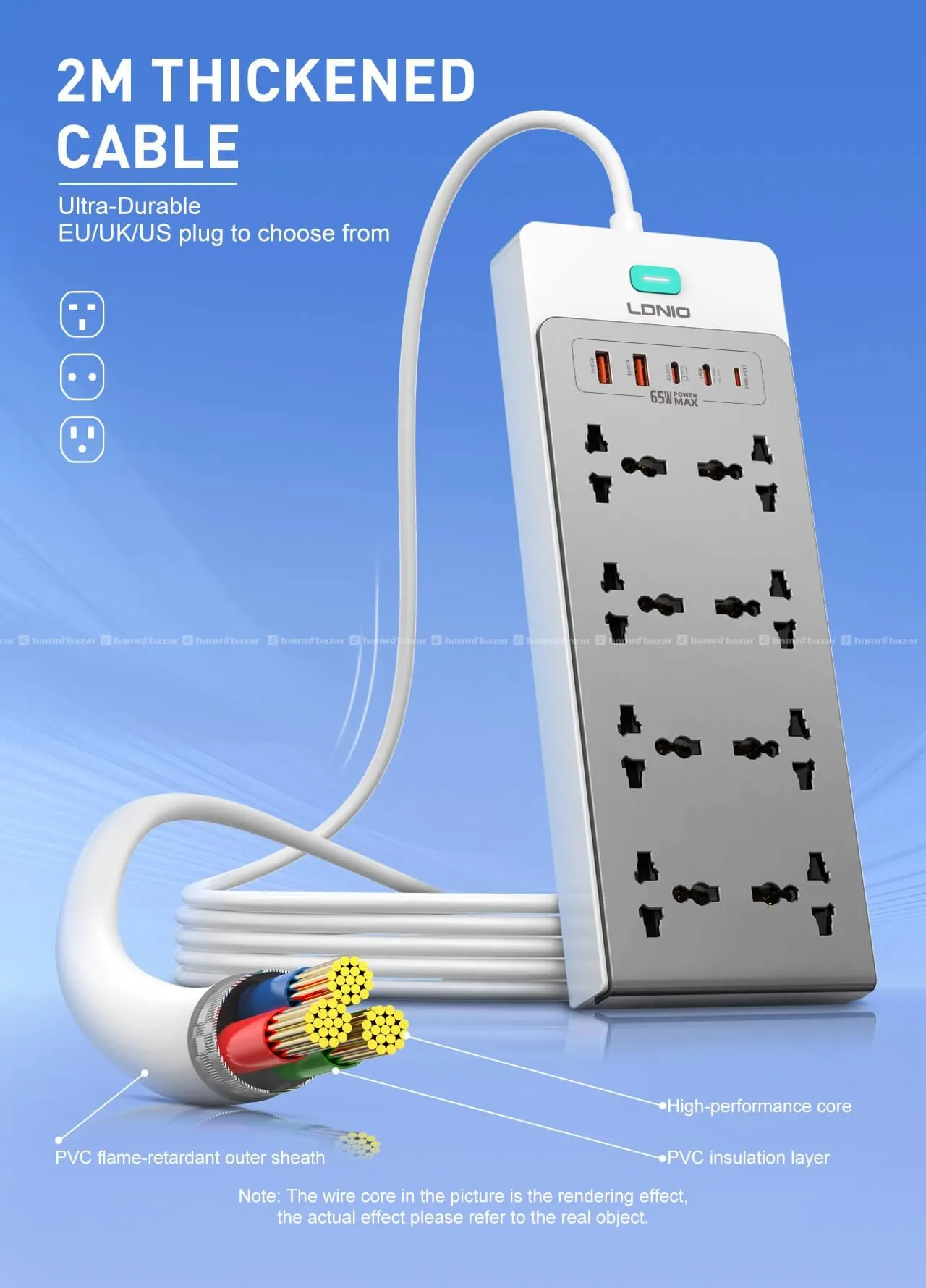 LDNIO SC4 65W GaN Multi Function Power Strip 2