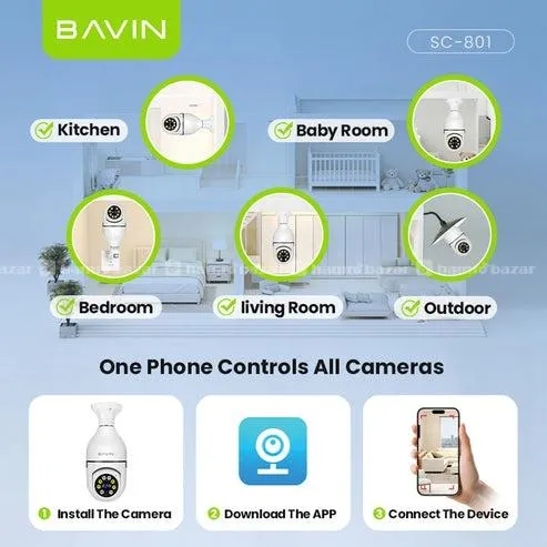 BAVIN SC801 Smart Security Lens Bulb CCTV Camera 3