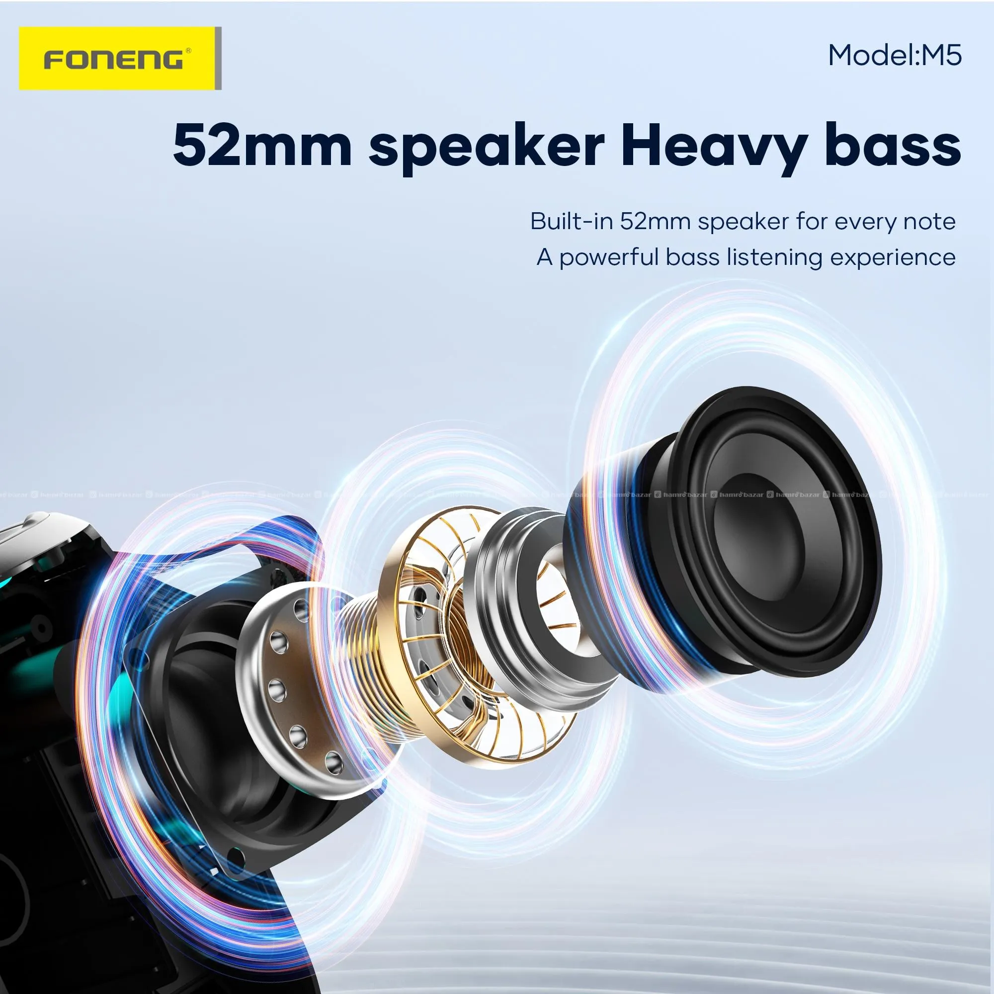 Foneng M5 Deep Bass Portable Bluetooth Speaker 5