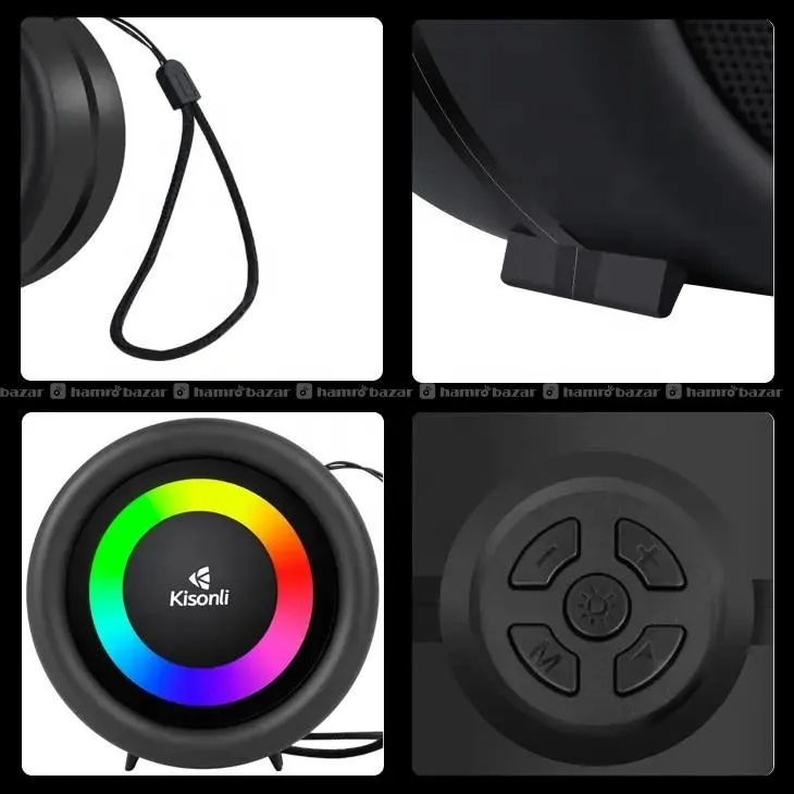 Kisonli S16 Bluetooth Speaker With LED Lights 3