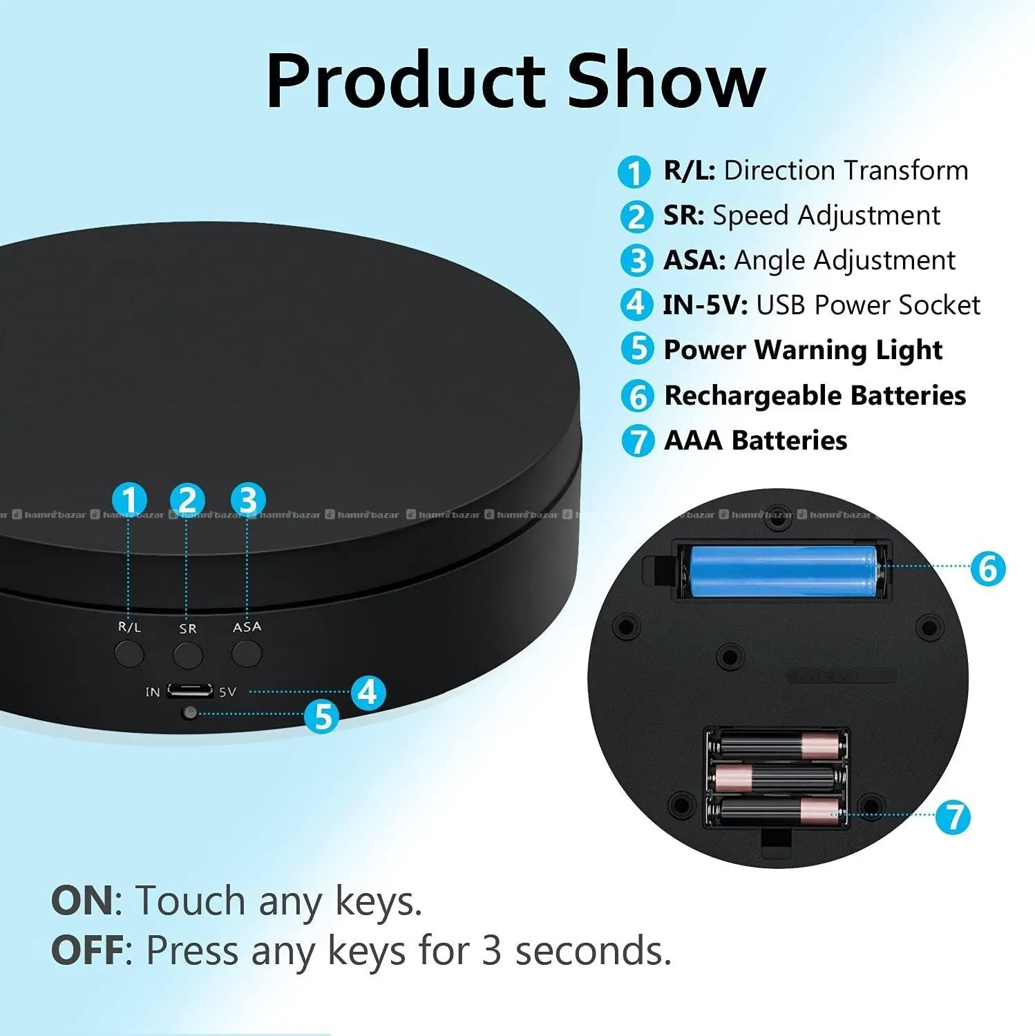 360° Motorized Rotating Display Stand 15CM 6