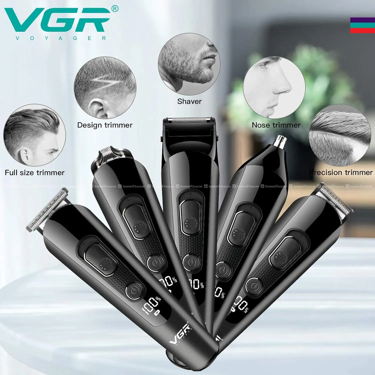 VGR V175 5 In 1 Cordless Trimmer Shaver Kit 2