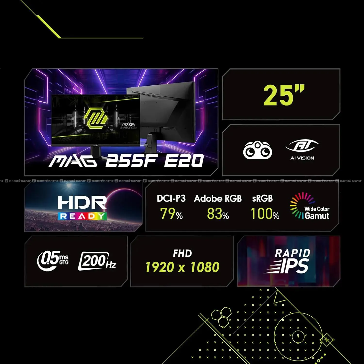 MSI MAG 255F E20 200Hz IPS Gaming Monitor 4