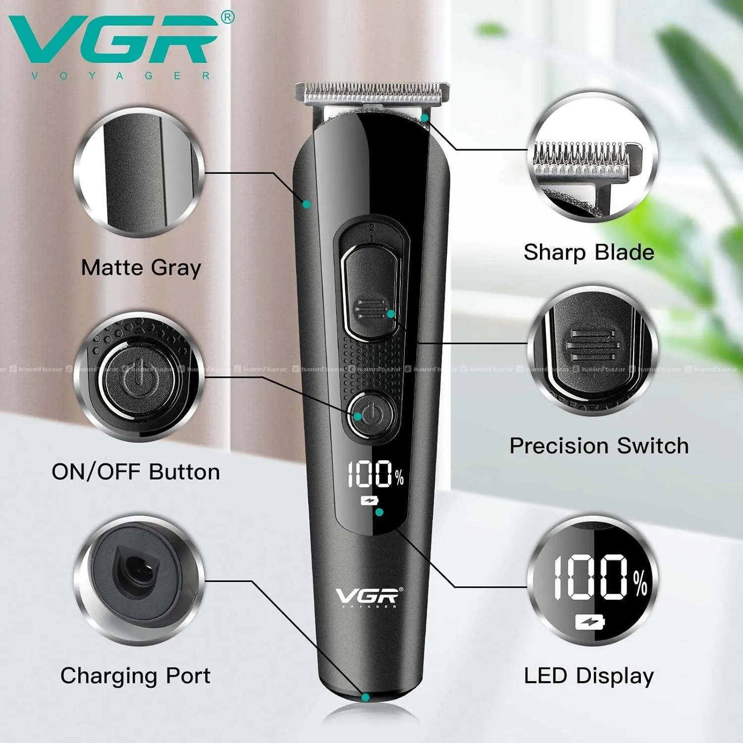 VGR V175 5 In 1 Cordless Trimmer Shaver Kit 6