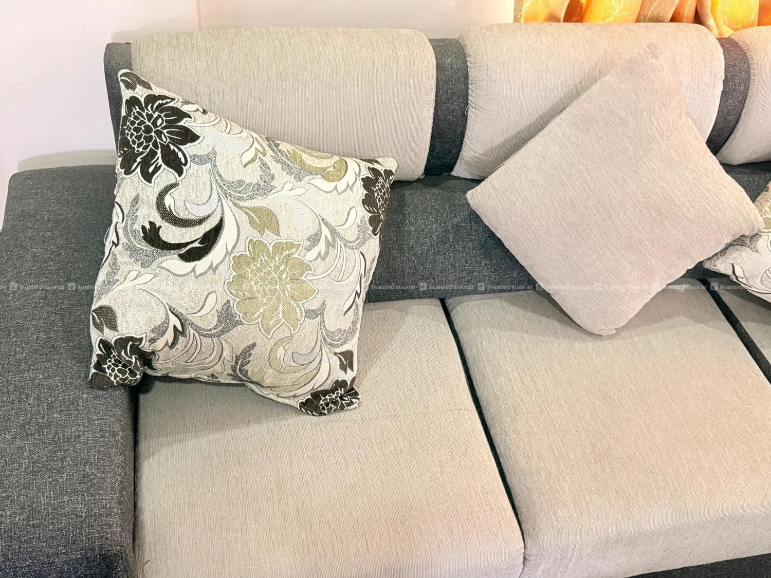 6 Seater sofa with Table, Cushions & Stool 2