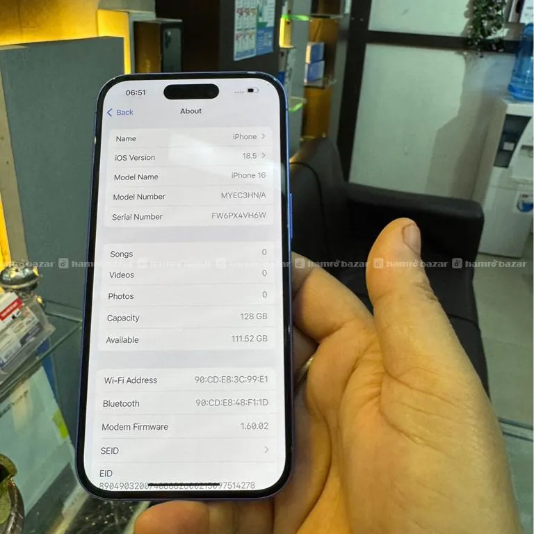 iphone 16 128GB 100%Battery Health Genune set All 2