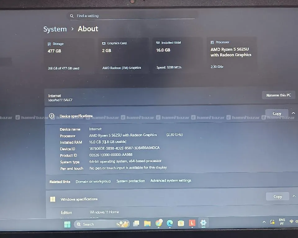 LENOVO IdeaPad 1 15ALC7 16GB RAM, 512SSD 2