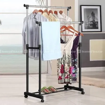 Adjustable Double Pole Telescopic Clothes Rack/Dry 2