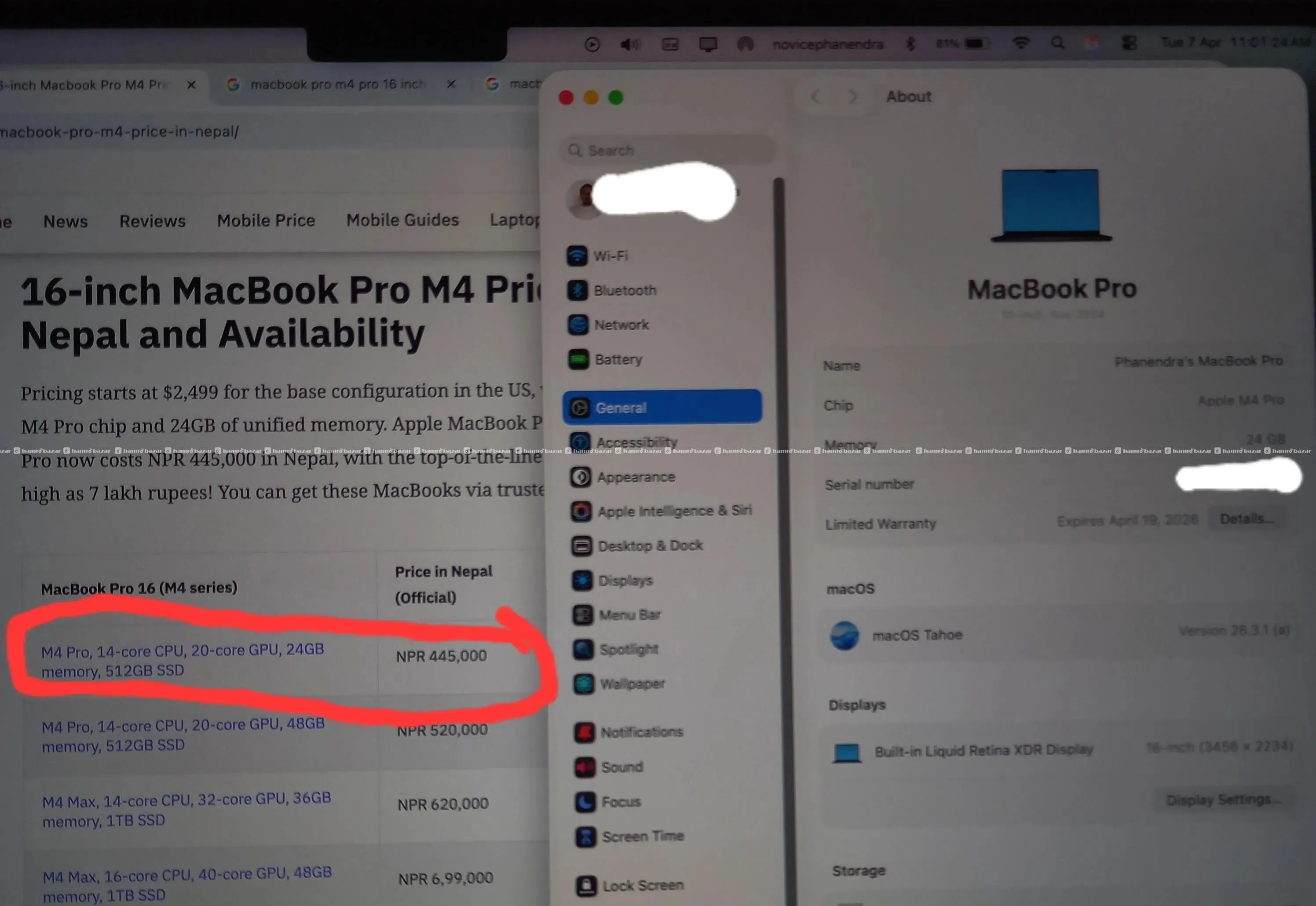 Macbook Pro M4 Pro [24GB/512GB, 16 inch] [Genuine] 5