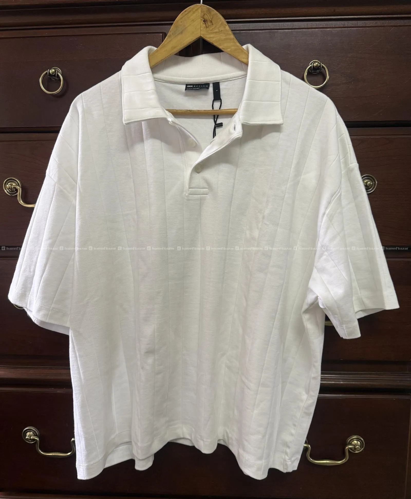 ASOS DESIGN Oversized Boxy Fit Polo White T-Shirt 3