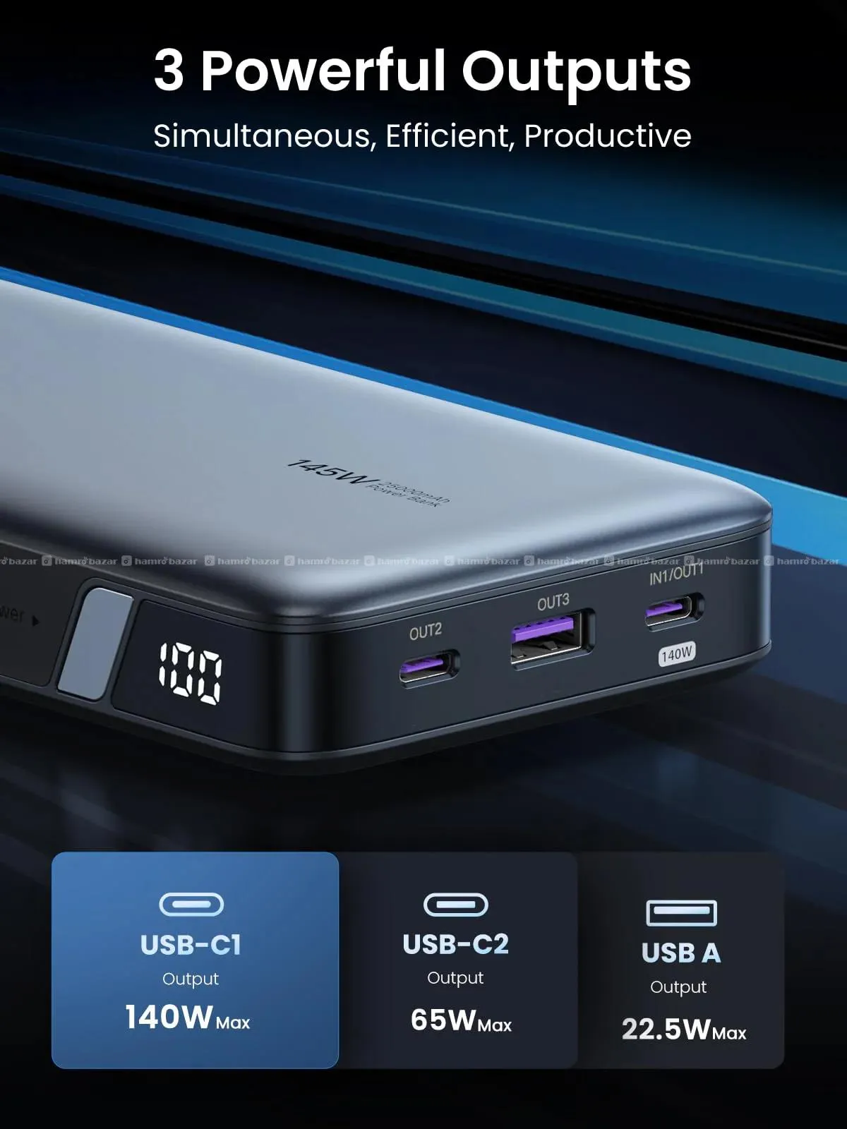 UGREEN 145W  25000 MAH POWERBANK 8
