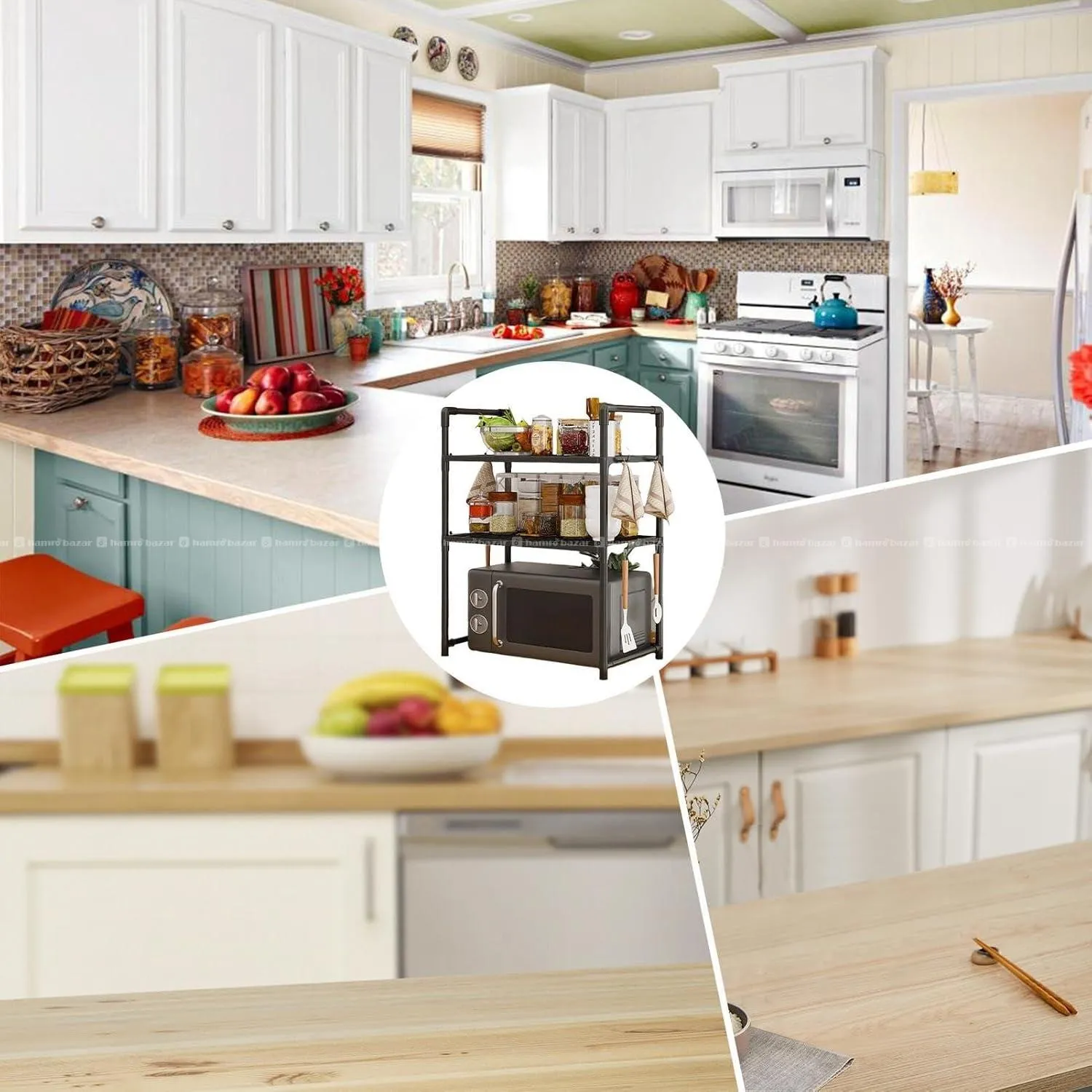 Adjustable Microwave Oven Rack & Counter Organizer 3