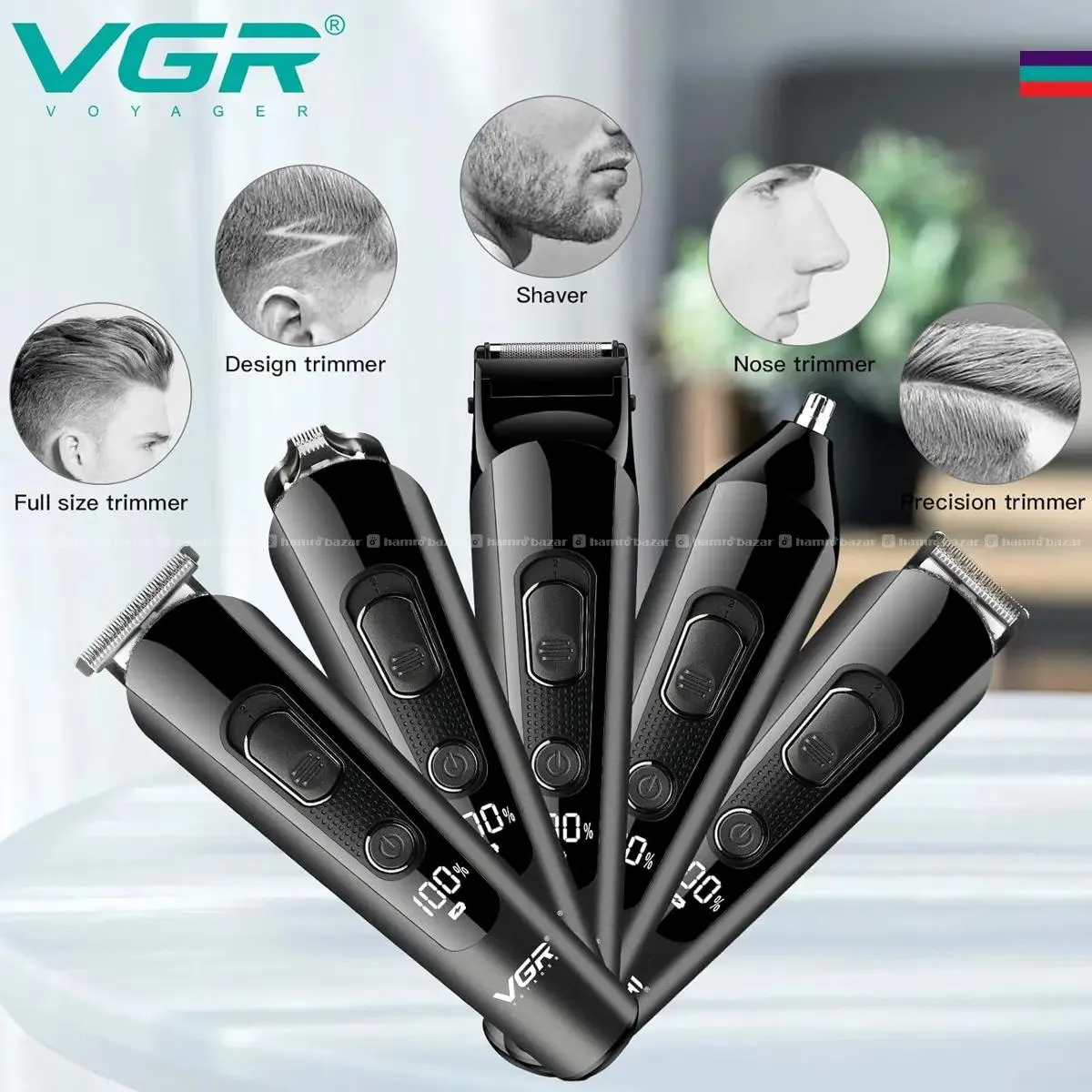 VGR V175  5 in 1 Professional Cordless trimmer 6