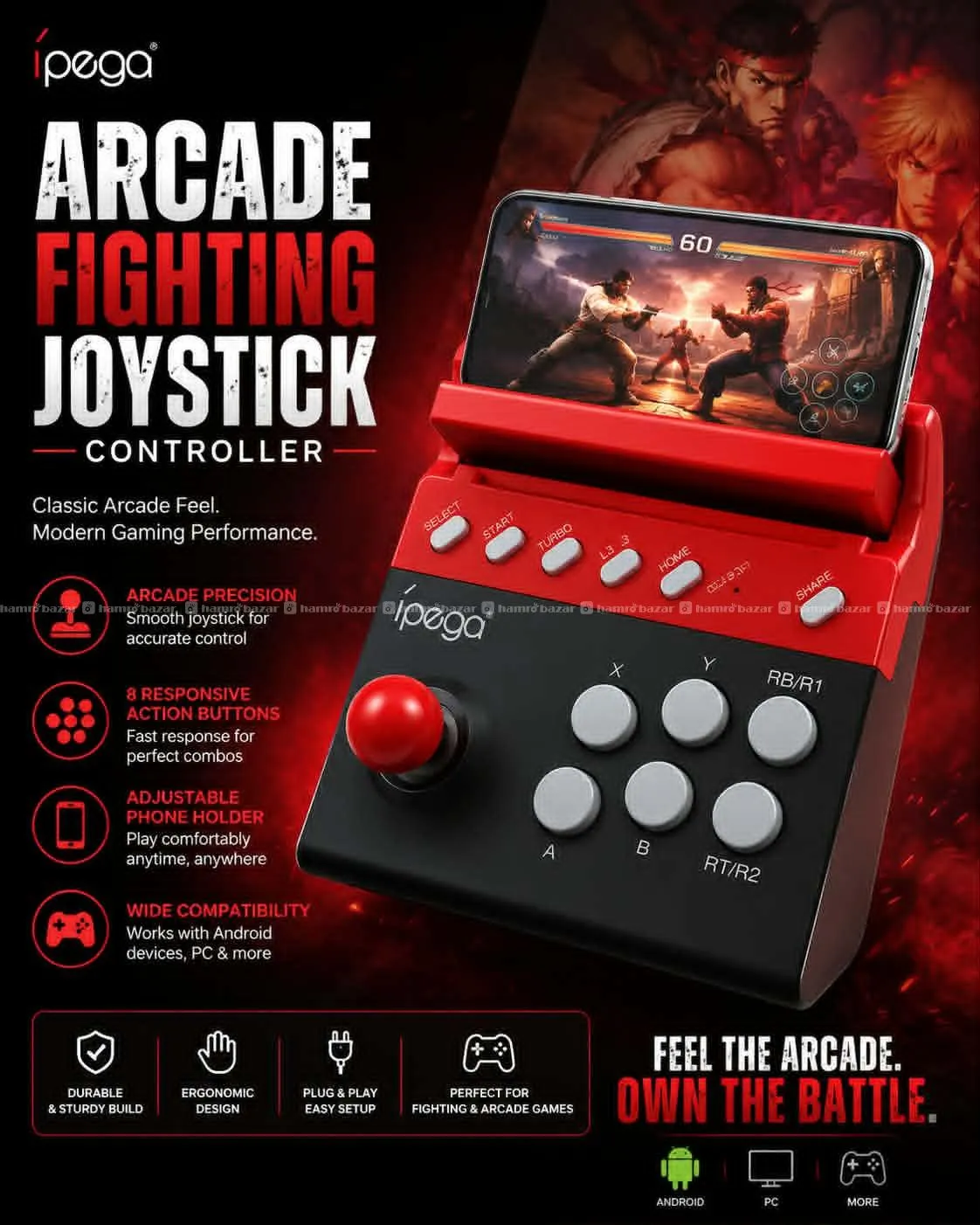 Ipega Arcade Fighting Joystick Controller 4