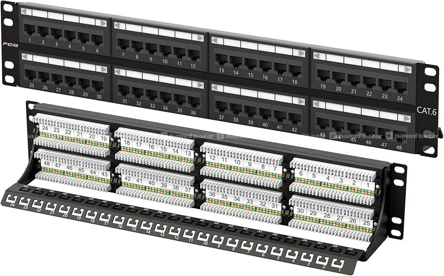 Legrand FLAT PATCH PANEL CAT6A 48 PORT 1U 632850 2