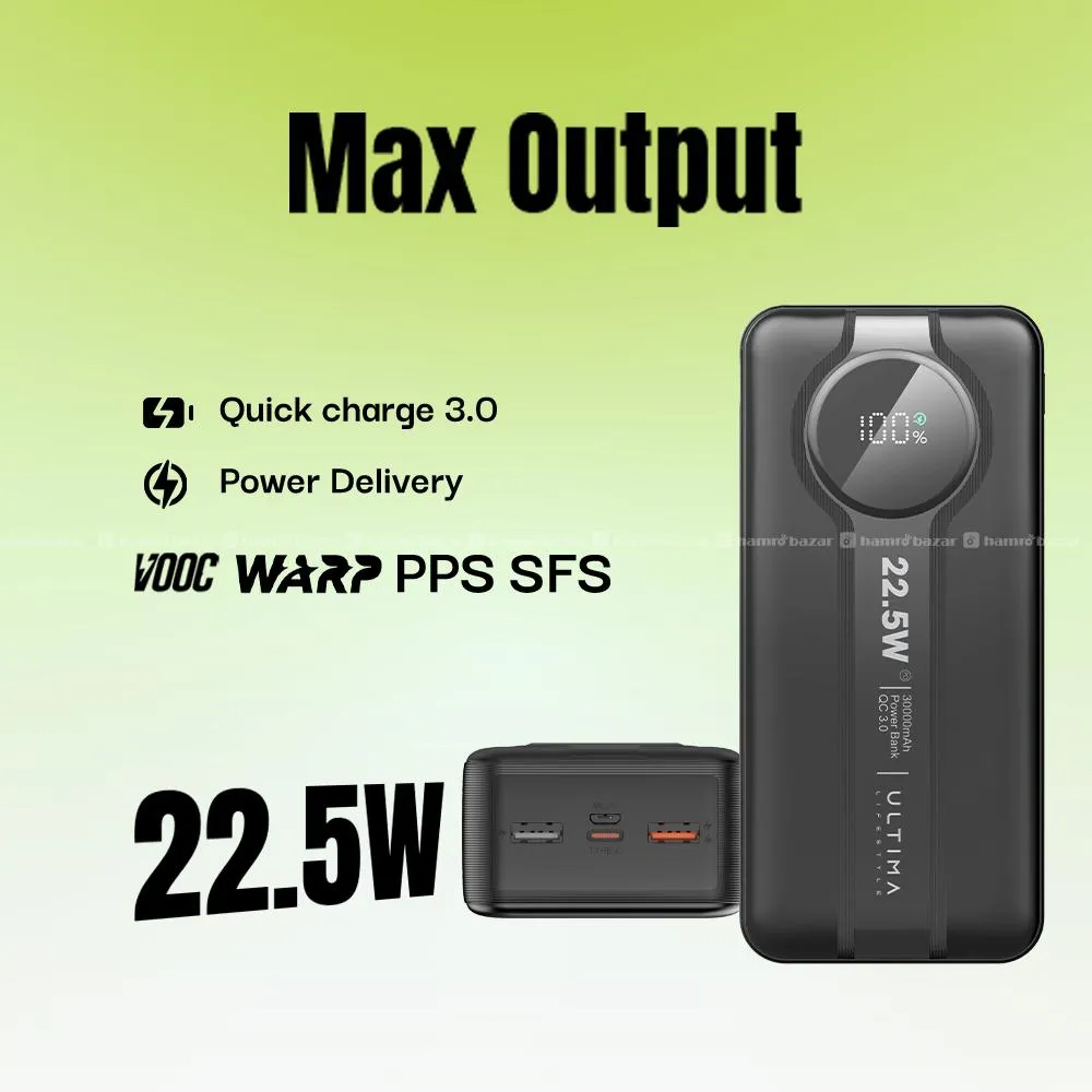 ULTIMA BOOST 30K PRO 30000MAH POWER BANK WITH 22.5 2