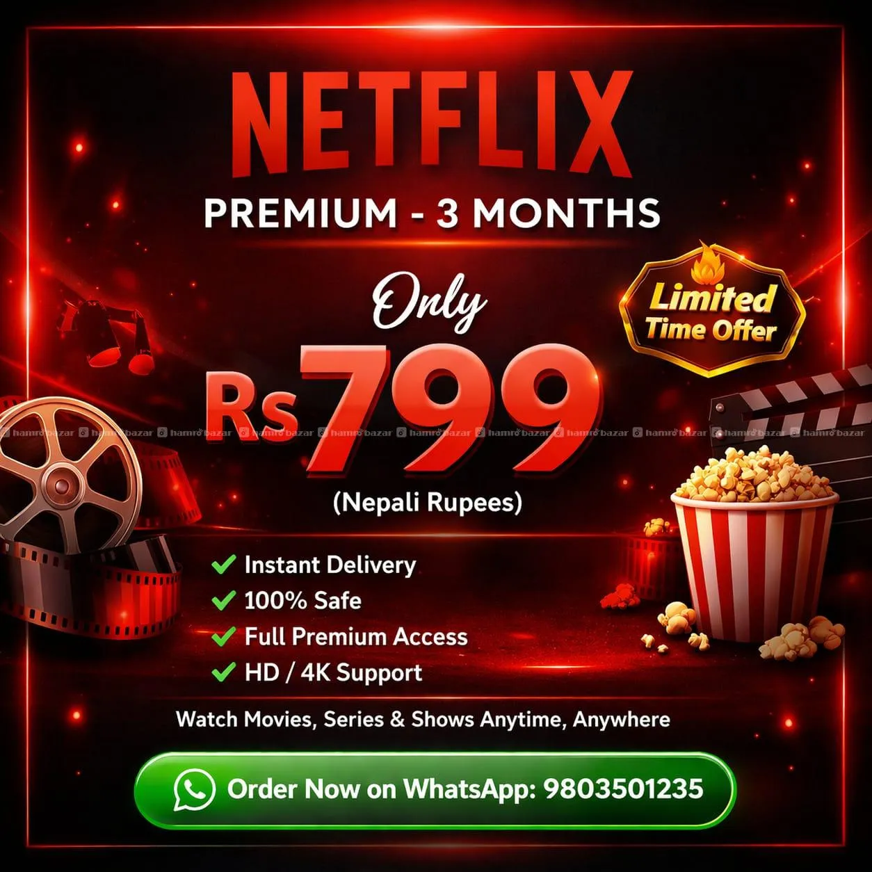 Buy Netflix premium for 3 months at just rs 799 1
