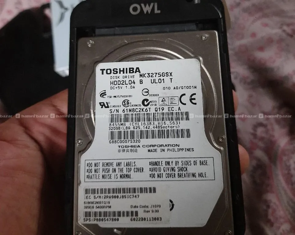 Toshiba 320gb hdd with type c casing 2