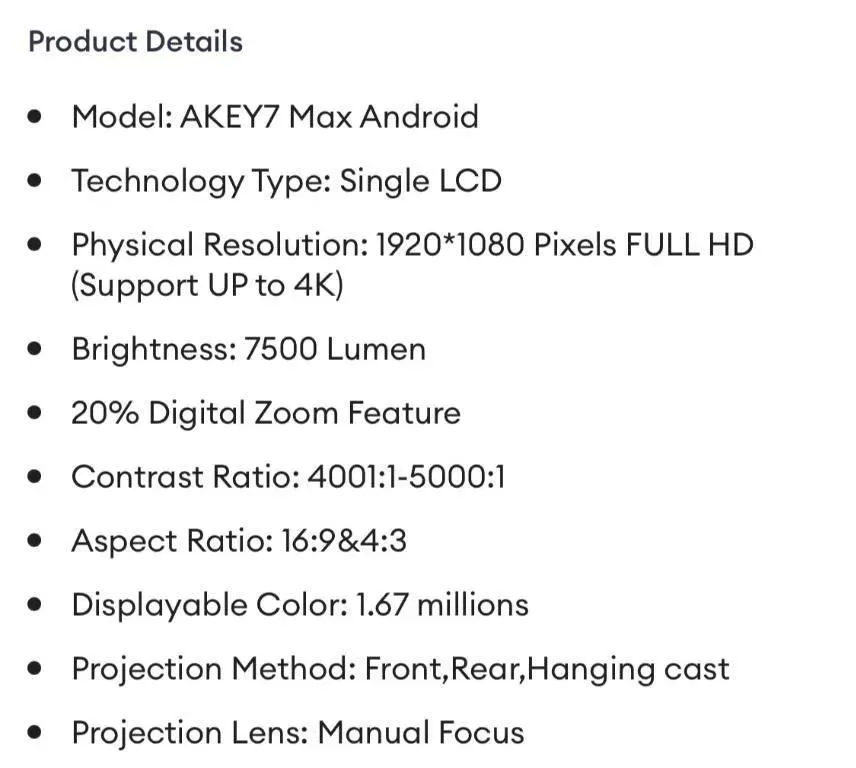 Aunkey7 Max smart projector 2